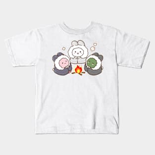 Bunnies Sitting on a Bonfire Kids T-Shirt